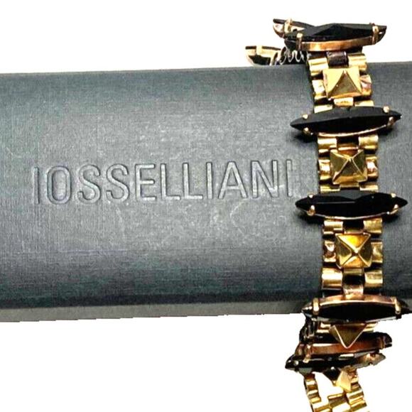Beautiful Iosselliani Bracelet, w/original Box, Black & Gold Tone, Rare Find. - Picture 1 of 9